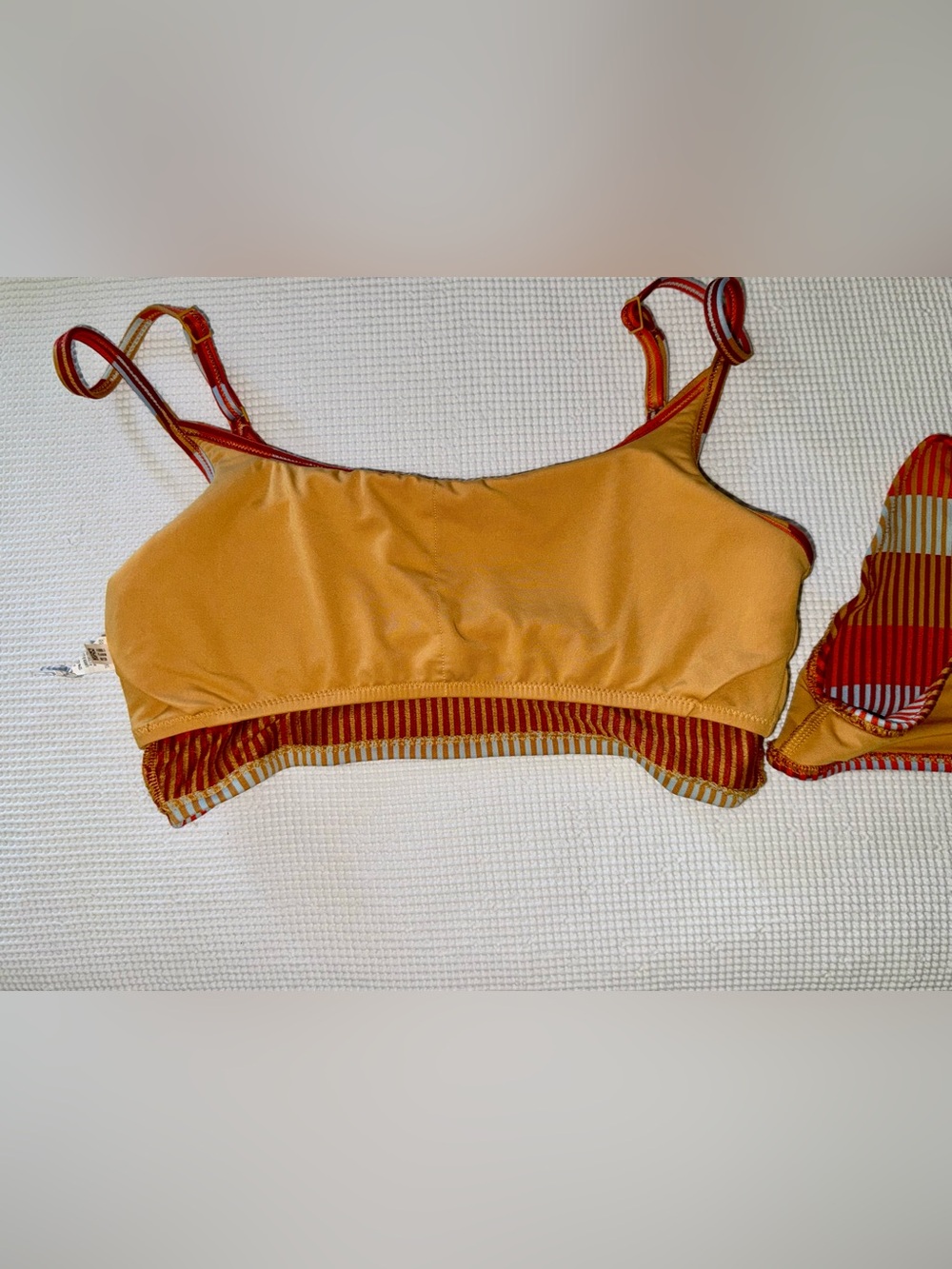 Aerie Jacquard Striped Longline Scoop Bikini Top Size Medium - Striped‎ - Picture 5 of 15